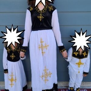 Elegant Black and Gold Kids Costume Set
